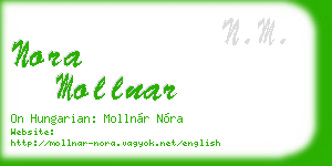 nora mollnar business card